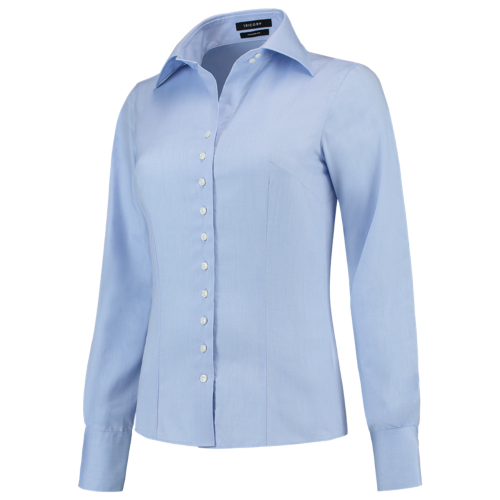 blue fitted blouse