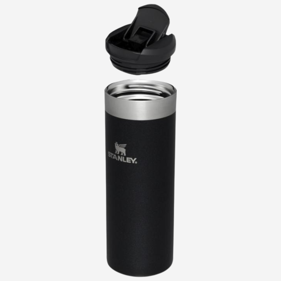 A branded Stanley flask perfect for keeping drinks hot or cold on the go.