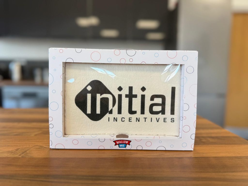 A custom made marshmallow in a bespoke designed window screen gifting box.