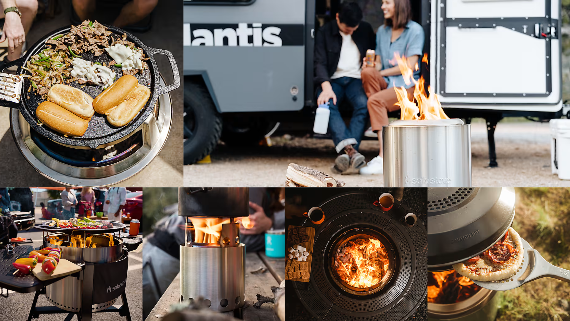 Multiple Solo Stove stove's with various sizes and uses, all which can be branded with company logos.